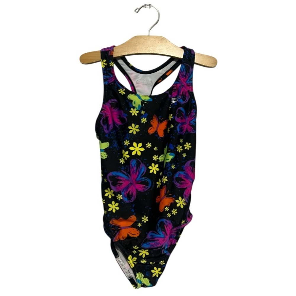 Speedo Girls Butterfly Kids Swimsuit Size 8 One Piece